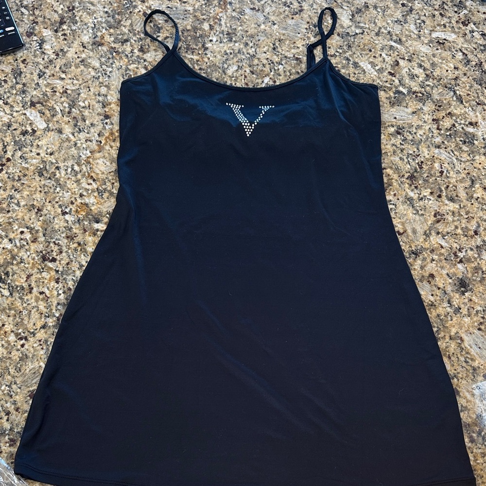 Victoria's Secret Stretchy Soft Black Slip Dress, Shelf Bra, Adjustable straps